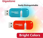 [Gigastone] V10 128GB 5-Pack USB 2.0 Flash Drive Thumb Drive Memory Stick Pen Drive Retractable Design (Random Color)