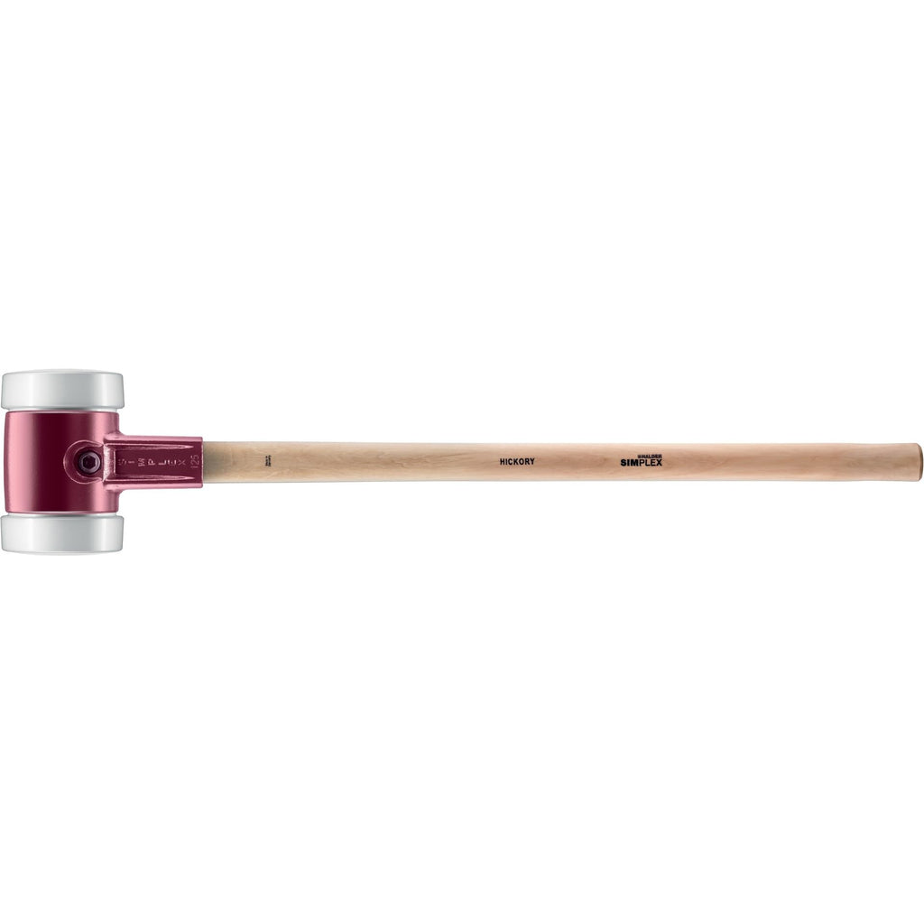 Halder Simplex Sledgehammer 80mm – Superplastic Inserts, Cast Iron Housing with Protection Sleeve, Varnished Hickory Handle, Non-Marring Heavy-Duty Sledge – 3007.081