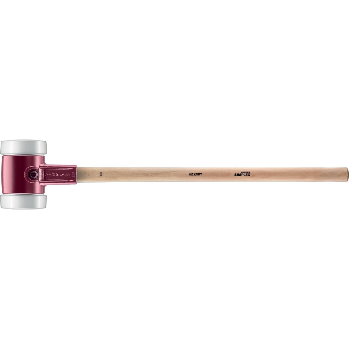 Halder Simplex Sledgehammer 80mm – Superplastic Inserts, Cast Iron Housing with Protection Sleeve, Varnished Hickory Handle, Non-Marring Heavy-Duty Sledge – 3007.081