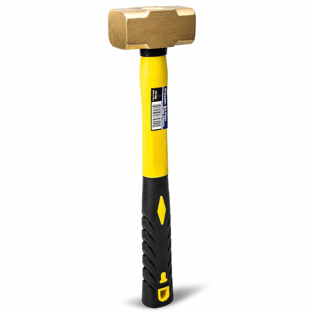 Stark USA 2-Pounds Sledge Hammer 2lbs Brass Head Fiber Glass Brass Sledge Hammer Impact Tool Hammer Comfortable Handle (Pack of 4)