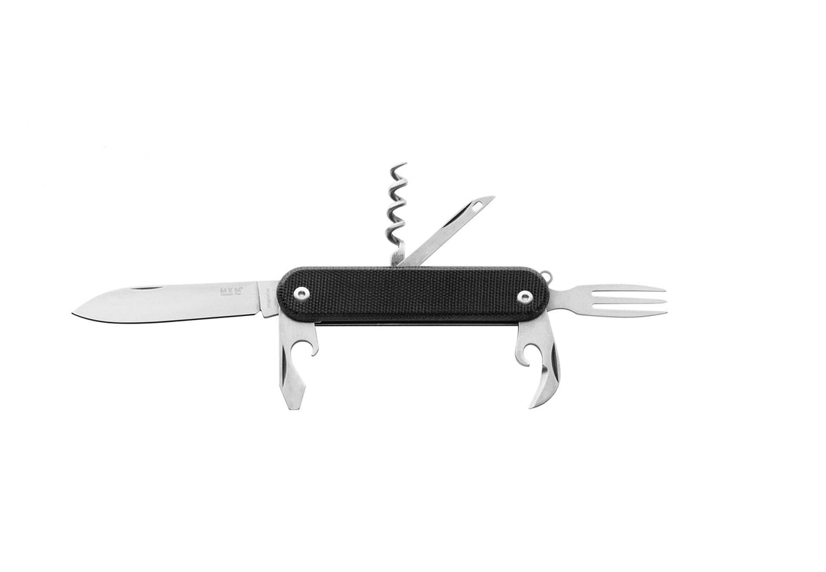 MALGA 6 V2 with MagnaCut Steel, Pocket Knife and Multi Tool, 6 Tools in 1, CPM-MagnaCut Primary Blade, Slip Joint, Made in Italy (Natural Micarta)