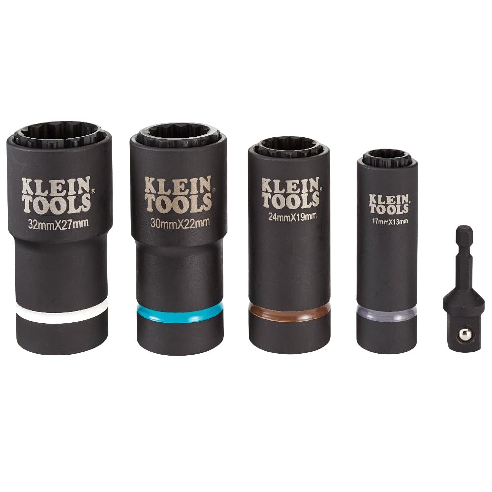 Klein Tools Impact Socket, Metric, 1/2-Inch Drive, 12-Point Deep Sockets