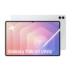 Samsung Galaxy Tab S11 Ultra with S-Pen 2025 (256GB, 12GB RAM, Wi-Fi Only) 14.6" AMOLED, WiFi 6E Android 16 Tablet, 4K Camera X930 US Version (Platinum Silver) (Renewed)