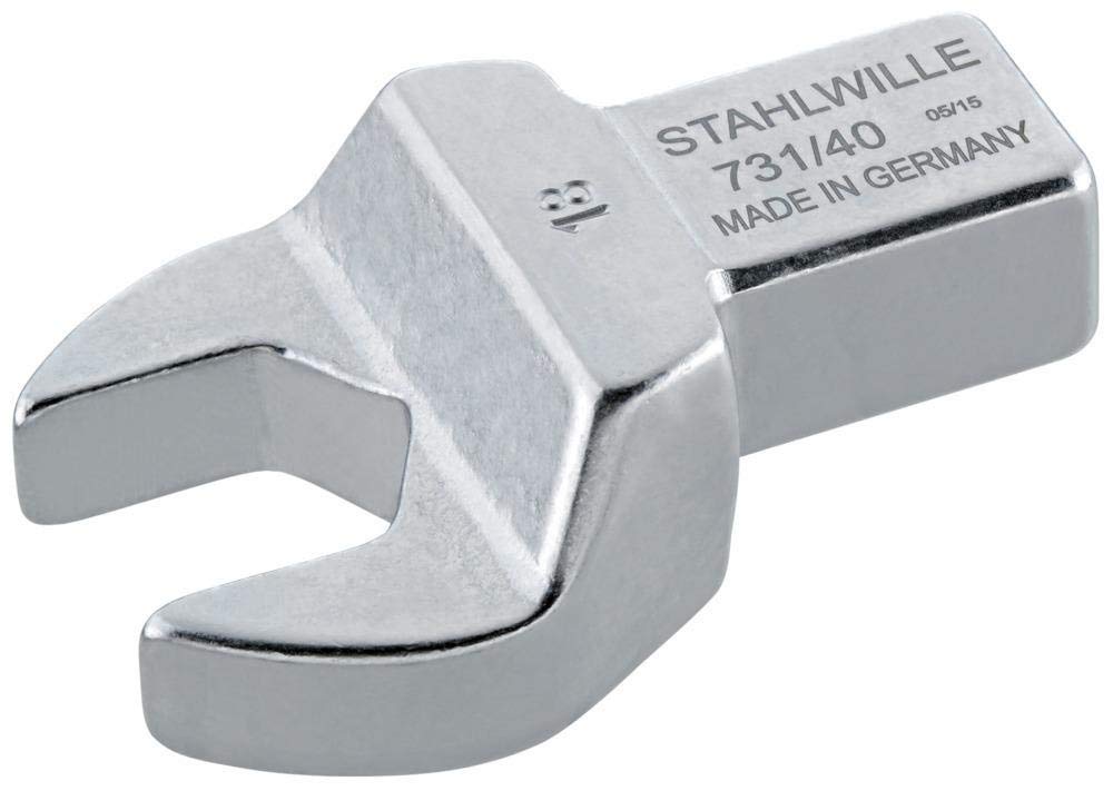 Stahlwille 58211046 46mm Open-Ended Insert Tool for Torque Wrenches, 22mm x 28mm Rectangular Drive, Nickel Construction, Chrome-Plated Finish, Secure Attachment, Made in Germany
