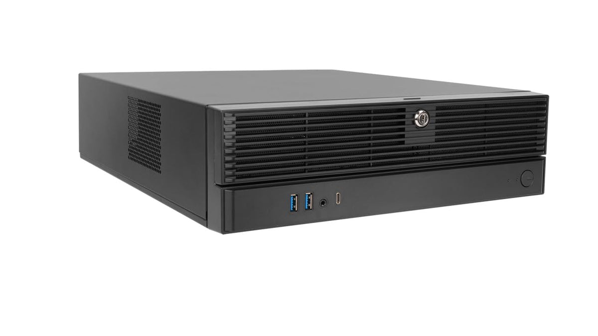 InWin BL631 Slim Micro-ATX Mini-ITX Small Form Factor Desktop PC Case with 450W TFX Power Supply Pre-Installed, 11.5L, USB 3.0 Front Ports, 4 Expansion Slots, Black