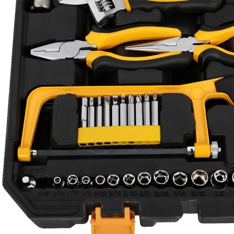 198pc Tool Set - Black & Yellow - Comprehensive Tool Kit - Durable Steel Construction - for DIY Enthusiasts & Professionals - Ideal Gift for Home Improvement Projects