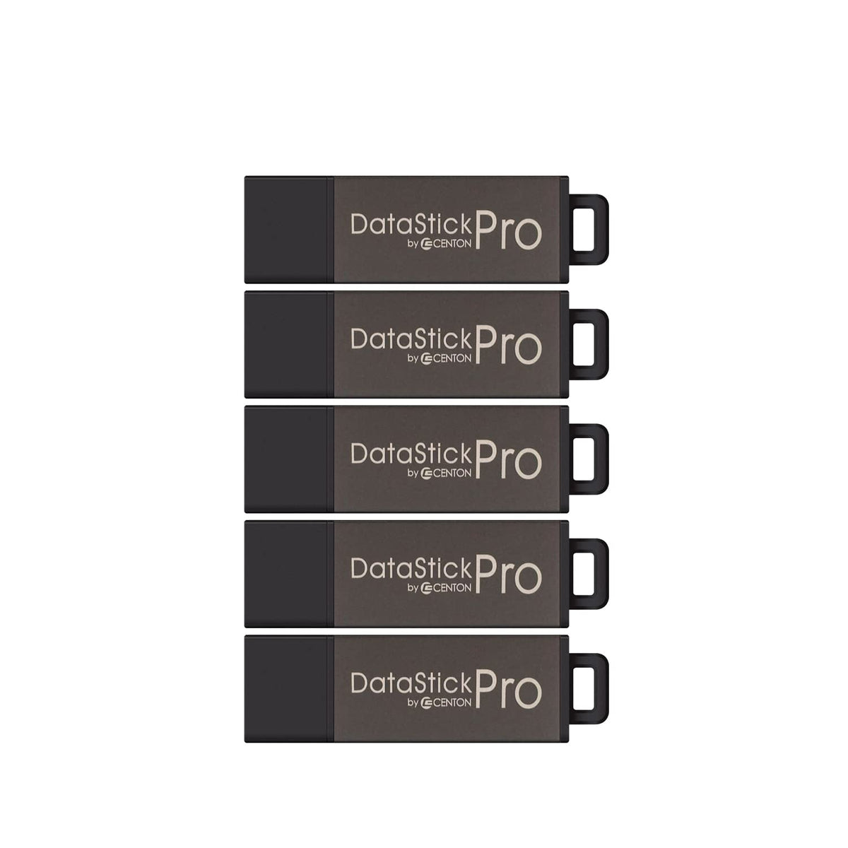 Centon Electronics DataStick Pro USB 2.0 Flash Drive, 2 GB, 50 USB Flash Drives, 50 Bulk Pack, Grey