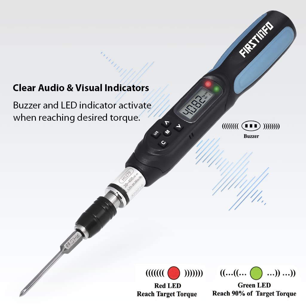 FIRSTINFO Digital Torque Screwdriver, 20-400 cNm / 1.77-35.39 in-lb