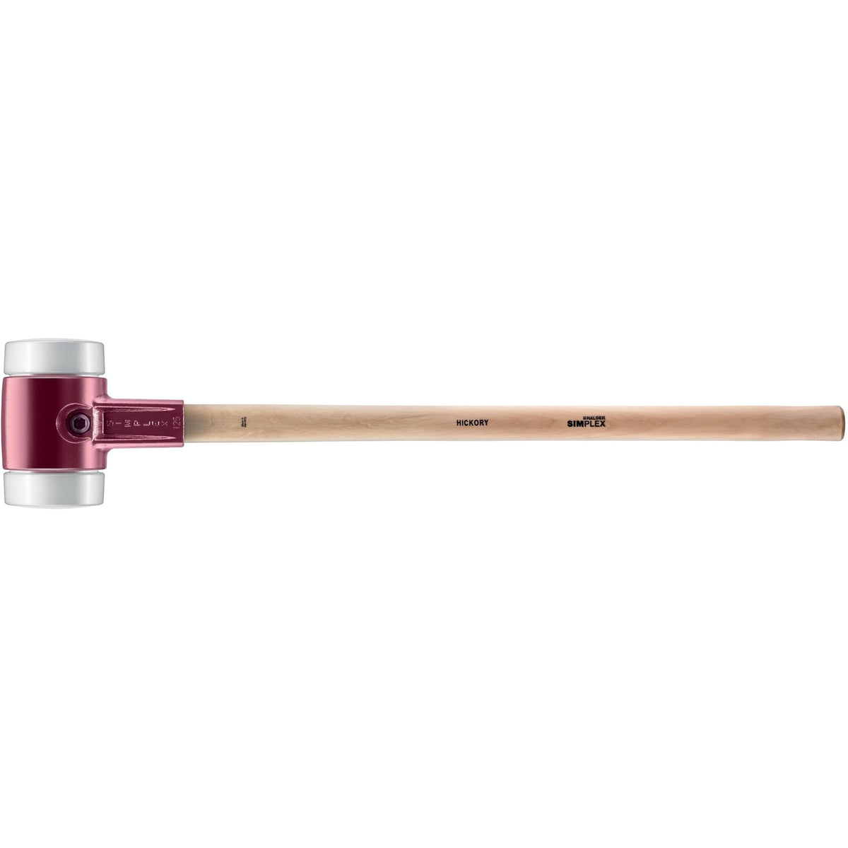 Halder Simplex Sledgehammer 80mm – Superplastic Inserts, Cast Iron Housing with Protection Sleeve, Varnished Hickory Handle, Non-Marring Heavy-Duty Sledge – 3007.081