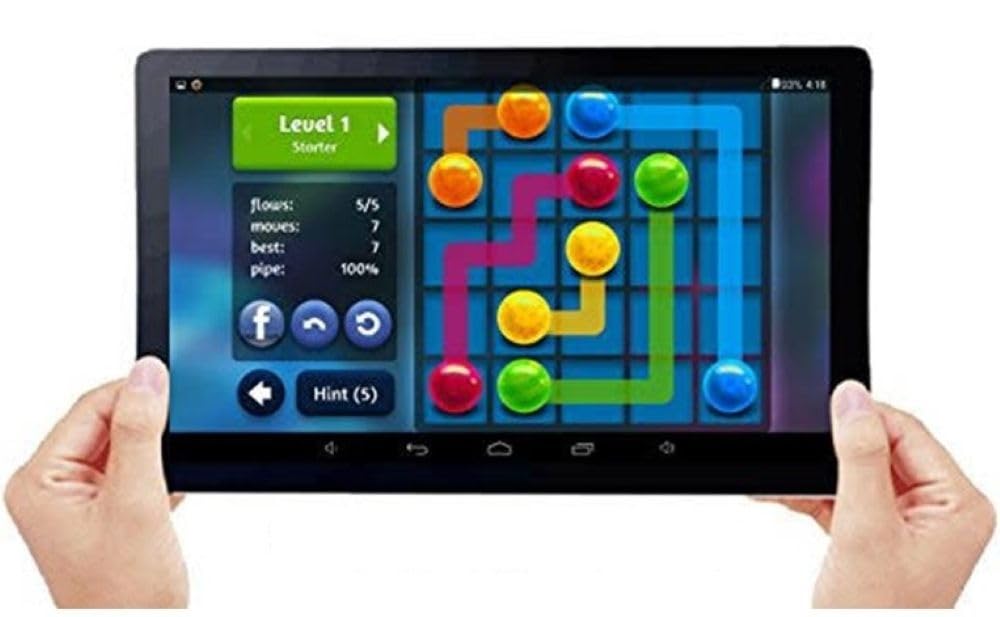 'The Care' Plus A Custom Silicone Cover - Over 100 Offline Games for Senior Citizens On A 10" Tablet with A Protective Non-Slip Cover