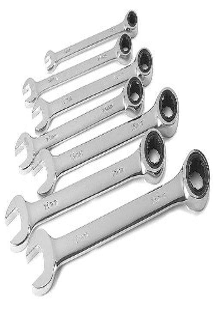 Titan 17366 13-Piece 12 Point 72 Tooth SAE Flex Head Ratcheting Combination Wrench Set