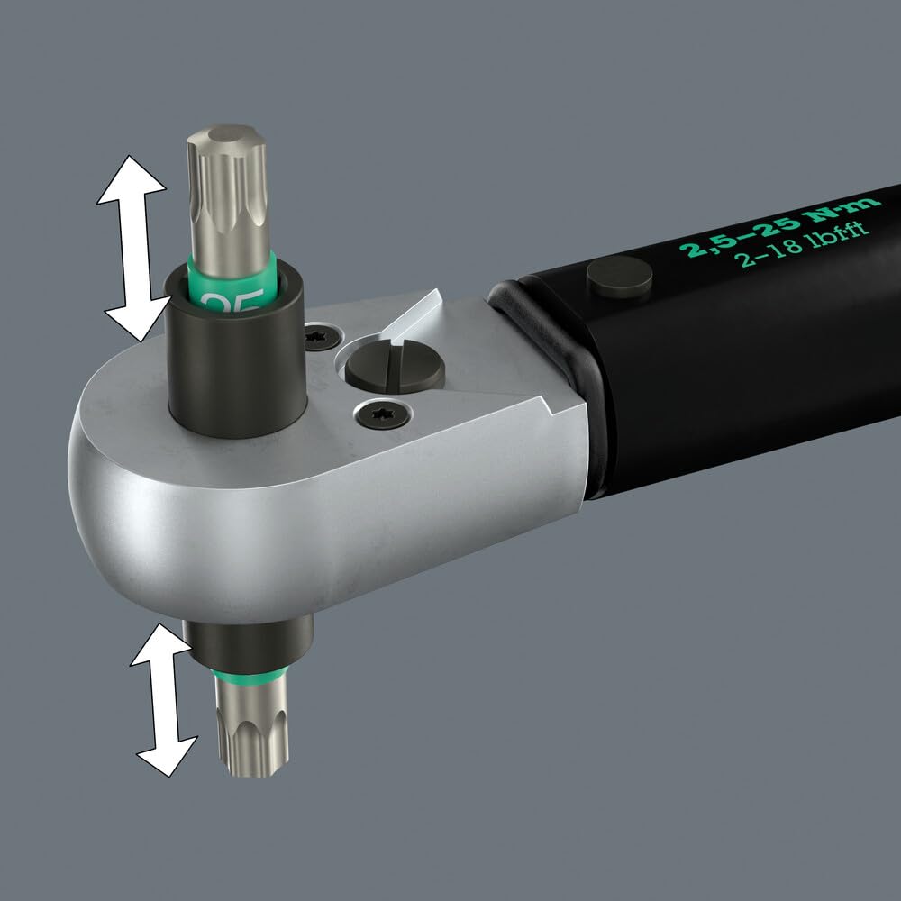 Wera 05075694001 Click-Torque Lock A 6 R/L Torque wrench, adjustable, Torque Lock function, continuous bit mounting (1/4"), 2.5-25 Nm, 1/4" x 2.5-25 Nm