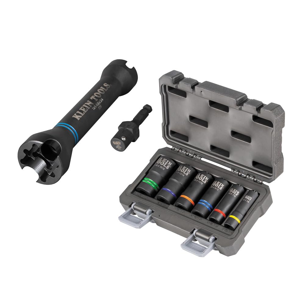 Klein Tools 660KIT2 6-in-1 Impact Socket Set, 8-Piece