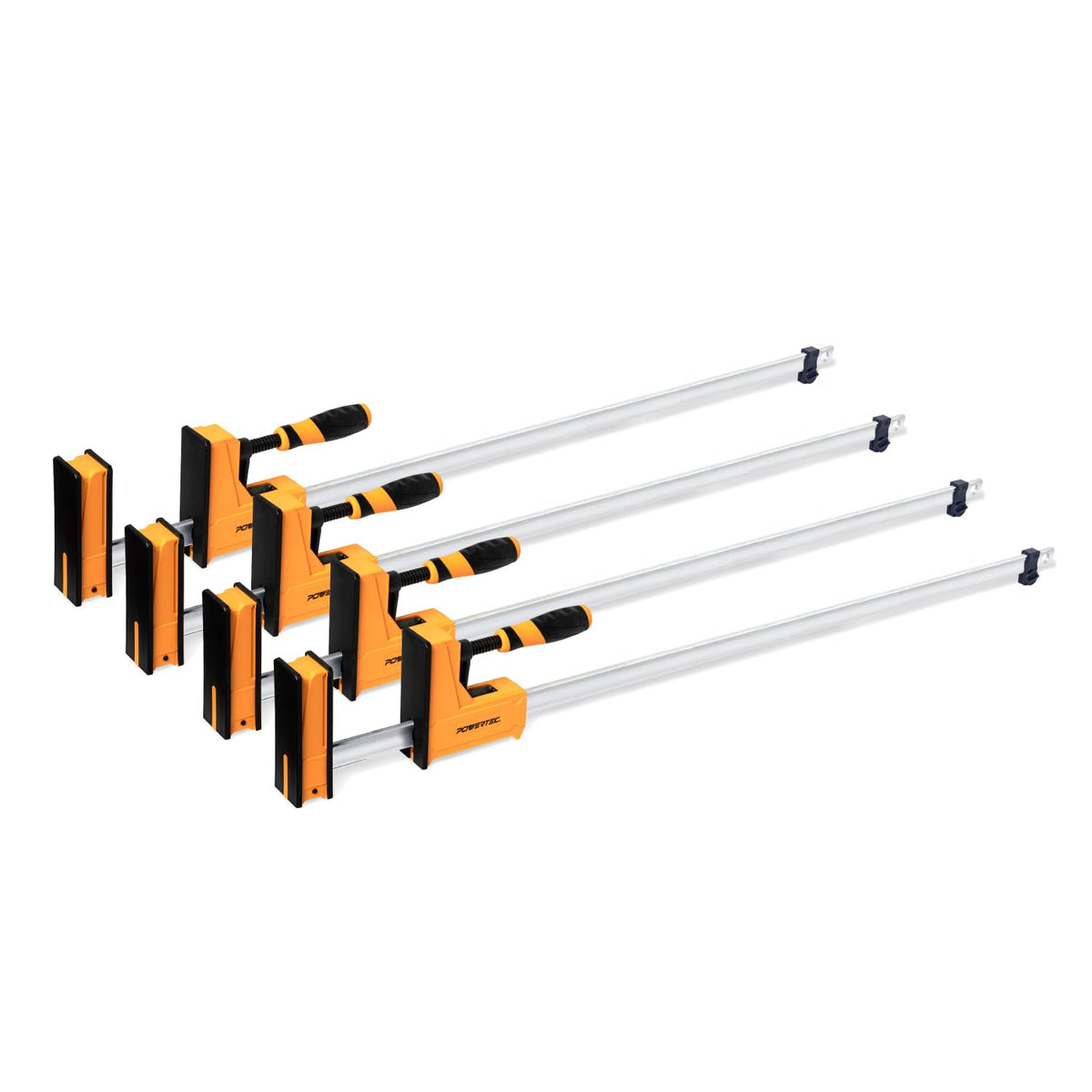 POWERTEC 71602-P4, 8PK, Woodworking Parallel Clamps 48-Inch | Jaw Bar Clamp Spreader Tool