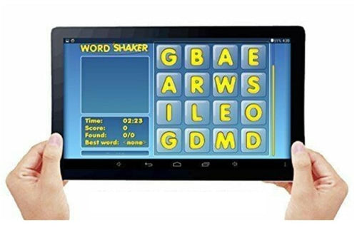 'The Care' Plus A Custom Silicone Cover - Over 100 Offline Games for Senior Citizens On A 10" Tablet with A Protective Non-Slip Cover