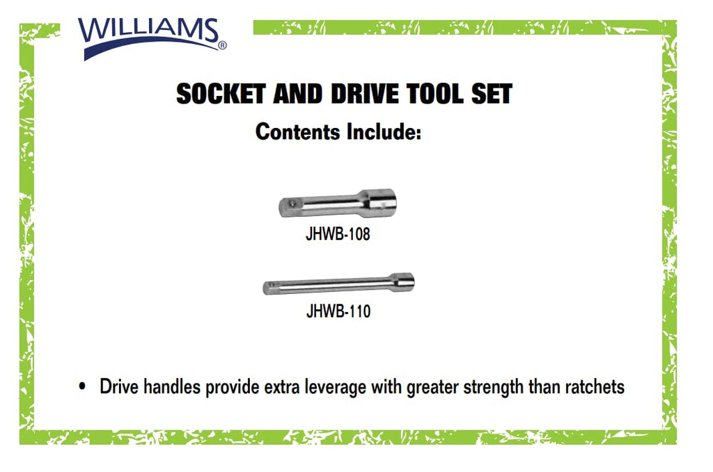 Williams WSB-23FTB 23-Piece 3/8-Inch Drive Socket and Drive Tool Set with Toolbox