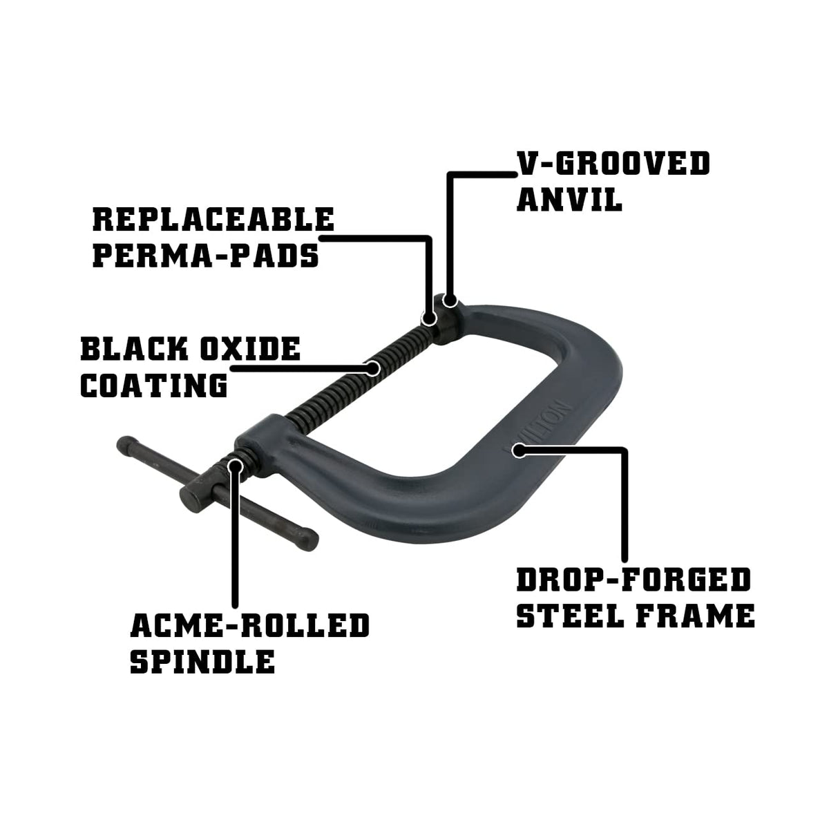 Wilton C-Clamp, 10-1/8" Opening, 5-7/8" Throat, 8000 Lbs. Clamping Force (Model 410) (Pack of 2)
