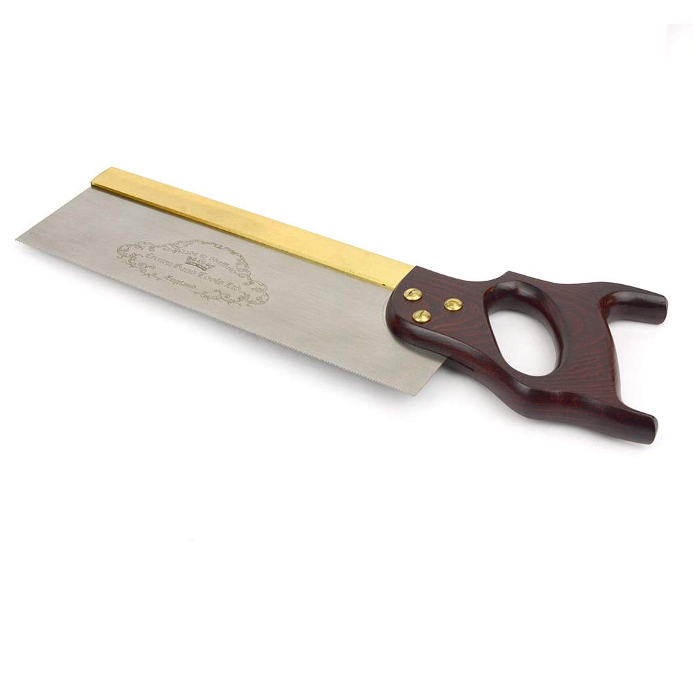CROWN 195 12" 305mm Tenon Saw Brass Back, 13 TPI - Full Handle , Red