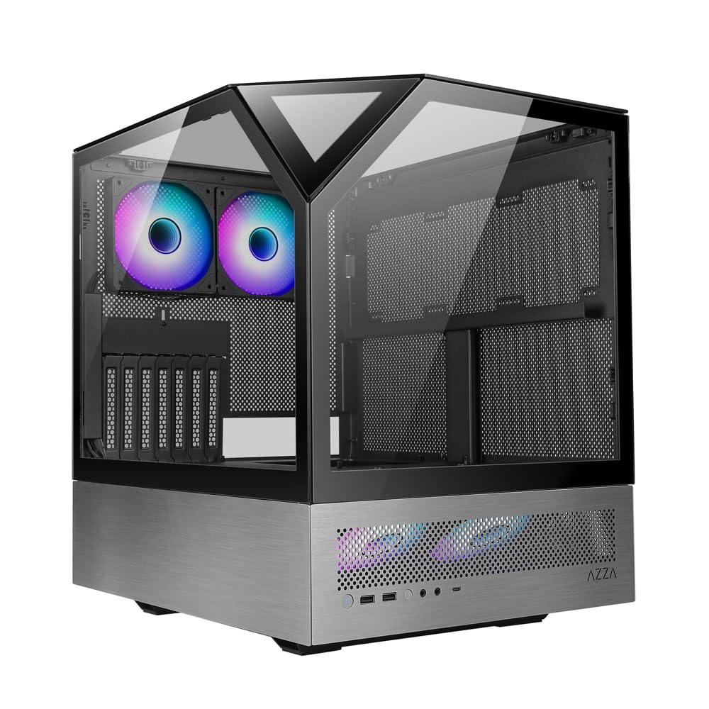 AZZA CSAZ-810 Sanctum ATX Case/Gaming/ATX Mid-Tower/Computer Case/Tempered Glass Panel