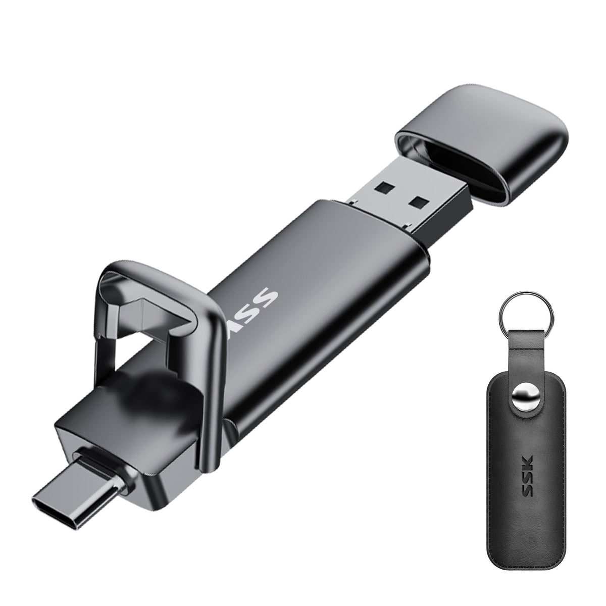 SSK 1TB USB C Flash Thumb Drive up to 550MB/s Dual USB C+A Memory Stick