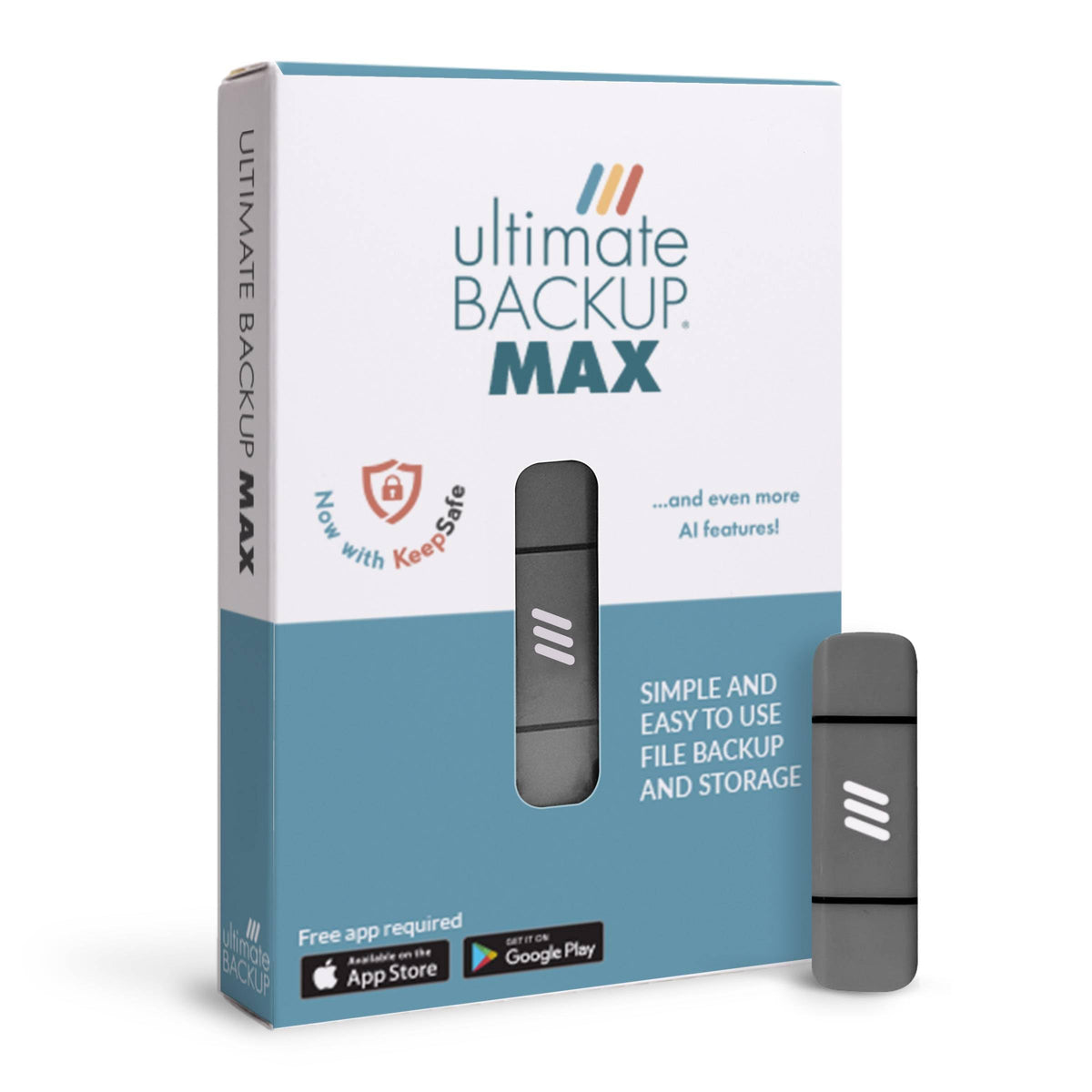 Ultimate Backup MAX Photo & Video USB Flash Drive for Apple, Android, and PC Devices (Light Blue, 512, GB)