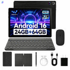 Tablet, 10.1 Inch Android 16 Tablets with Keyboard,24+64GB, 1TB Expansion