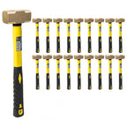 Stark USA 2-Pounds Sledge Hammer 2lbs Brass Head Fiber Glass Brass Sledge Hammer Impact Tool Hammer Comfortable Handle (Pack of 4)