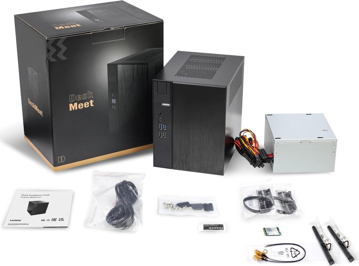 ASRock DeskMeet B660 Mini PC Barebone Kit – Intel B660, Supports 14th/13th/12th Gen Intel Core CPUs, DDR4 128GB, PCIe 4.0, Dual M.2, 500W PSU, USB-C, HDMI/DP/D-Sub (No CPU/RAM/Storage)
