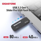 GIGASTONE 64GB Flash Drive 10-Pack, USB 3.2 Gen 1, Up to 80MB/s High-Speed Data Transfer, Carbon Fiber Design, Retractable, USB 2.0 / USB 3.0 / USB 3.1 Interface Compatible