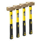 Stark USA 2-Pounds Sledge Hammer 2lbs Brass Head Fiber Glass Brass Sledge Hammer Impact Tool Hammer Comfortable Handle (Pack of 4)