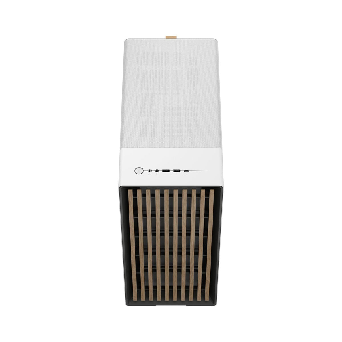Fractal Design North Chalk White Tempered Glass Clear - Genuine Oak Wood Front - Glass Side Panel - Two 140mm Aspect PWM Fans Included - Type C USB - ATX Airflow Mid Tower PC Gaming Case