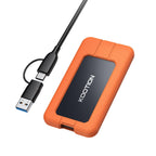 KOOTION Portable SSD 1TB USB-C Up to 2000MB/s USB 3.2 External SSD USB 3.2 Gen 2x2 Portable Solid State Drive with Protective Case Shockproof Waterproof Type-C External Solid State Drive for PC/Mac