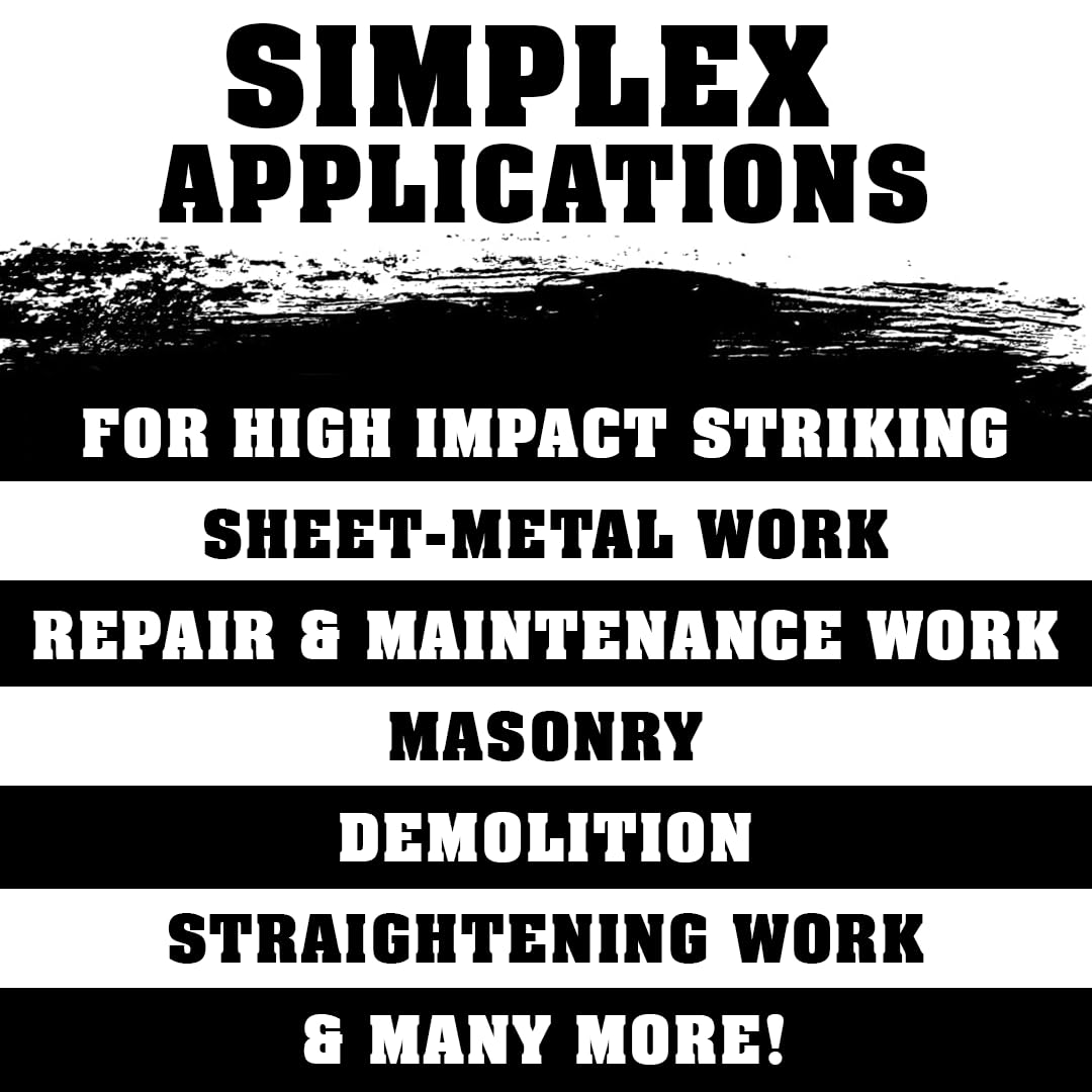 Halder Simplex Soft-Faced Mallet 3709.080 – Soft Metal Inserts, Reinforced Cast Iron Housing, Fiber Glass Handle, Non-Slip Rubber Grip, 80mm, 9.5 lbs.
