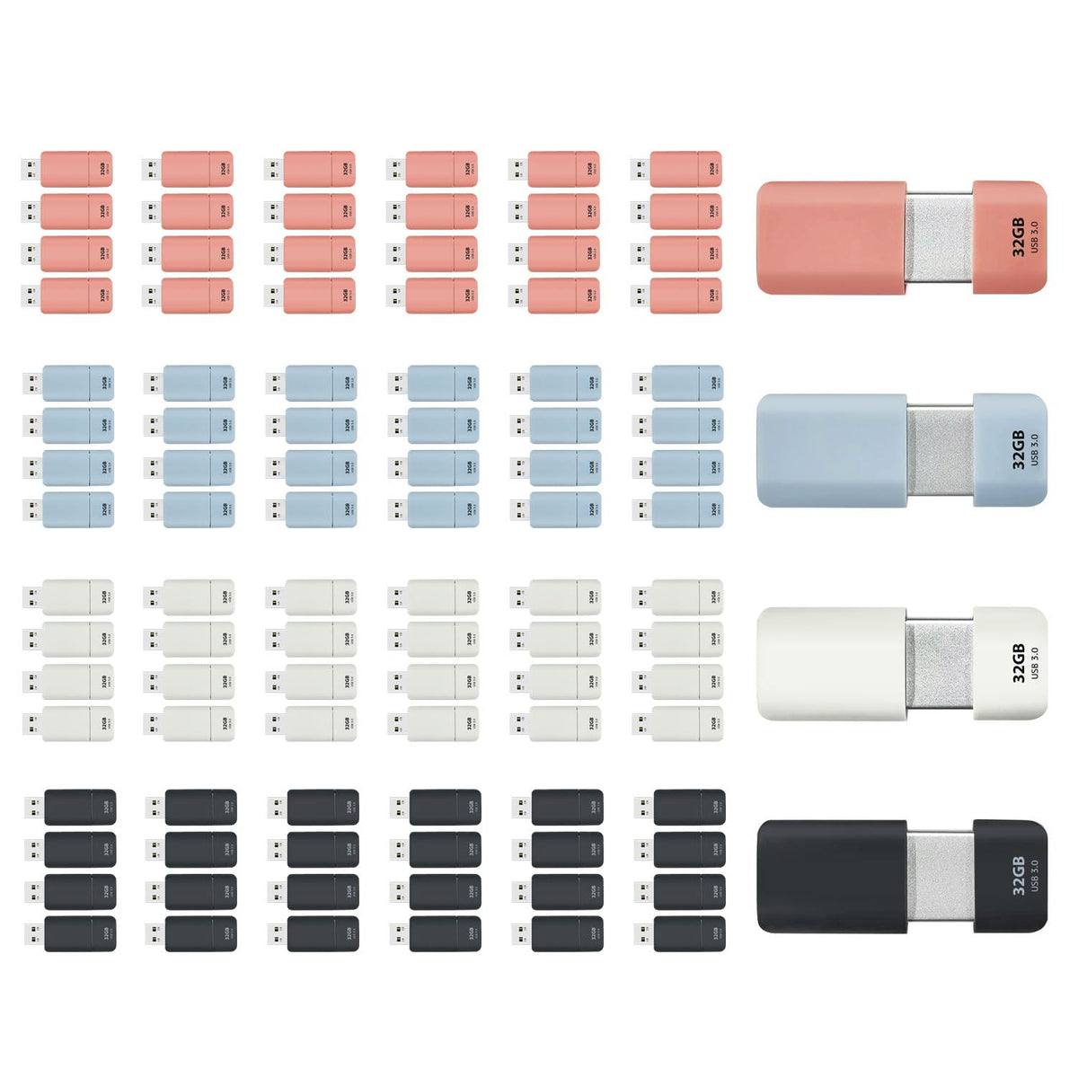 GIGASTONE 64GB Flash Drive (10 Pack) Z60 USB 3.2 Gen 1, 100MB/s Ultra Fast, Retractable Capless Slider Design, Data Storage, Backup for PC/Mac/TV/Car Audio, USB 2.0/3.0/3.1 Compatible