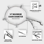 Strong Hand Tools The Python Pipe Alignment Chain Pliers, 14 in. Max Pipe Diameter, 48 in. Chain, Stainless Steel Contacts, 360° Weld Access, PCA2048