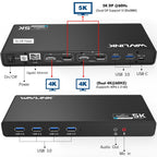 DisplayLink Universal Docking Station,WAVLINK 15-in-1 USB C Ultra 5K Dual 4K HD Multiple Display Dock with 2xHDMI/DP,Gigabit Ethernet,6xUSB 3.0,Type C,Audio,Mic,for New MacBook Neo,Windows,Mac