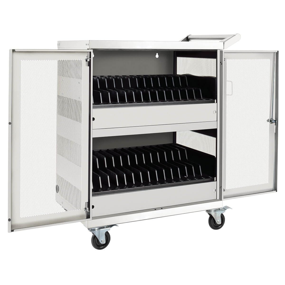 Tripp Lite 48-Port AC Mobile Charging Cart Storage Station for Chromebooks, iPads, Laptops, Tablets, Black (CSC48AC)