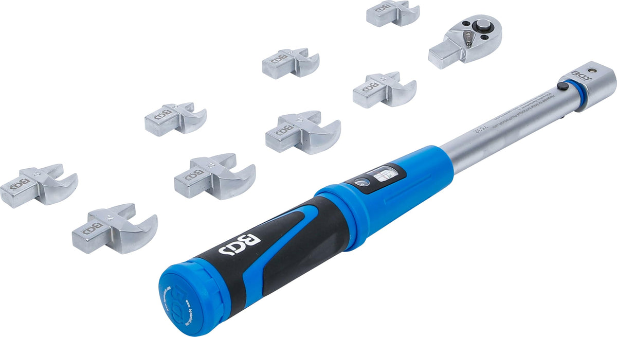 BGS 7532 Torque Wrench Set for 9 x 12 mm Insertion Tools 10-50 Nm 10-Piece