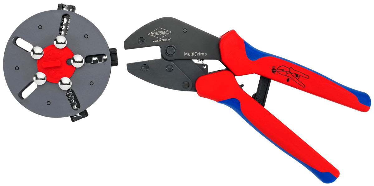 Knipex MultiCrimp Crimping Pliers with Solar 3 Die Changer Magazine