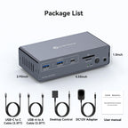 USB C KVM Switch 2 Monitors 2 Computers HDMI 4K60Hz EDID KVM Docking Station for 1 Laptop 1 Desktop Share Dual Monitor 13 in 1 Dock