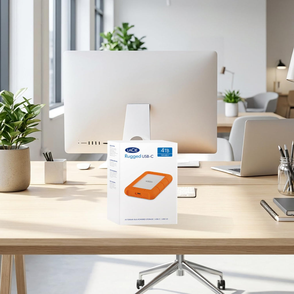 LaCie Rugged Secure 2TB External Hard Drive Portable HDD – USB-C USB 3.0 Drop Shock Dust Rain Resistant Computer Desktop Workstation Laptop Hardware Encryption, 1 Month Adobe CC (STFR2000403)