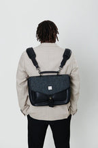 Islander The Laptop Bag - Made of Microfibre Leather & Harris Tweed
