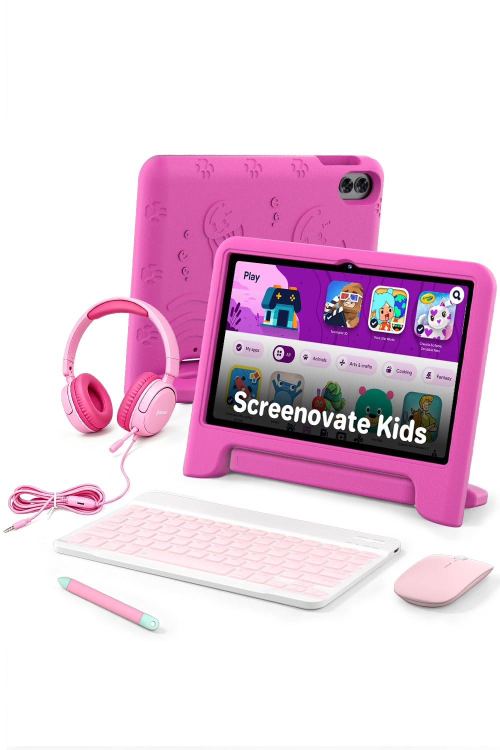 10" Kids Tablet Bundle, Android 16, Keyboard, Mouse, Headphones & Case