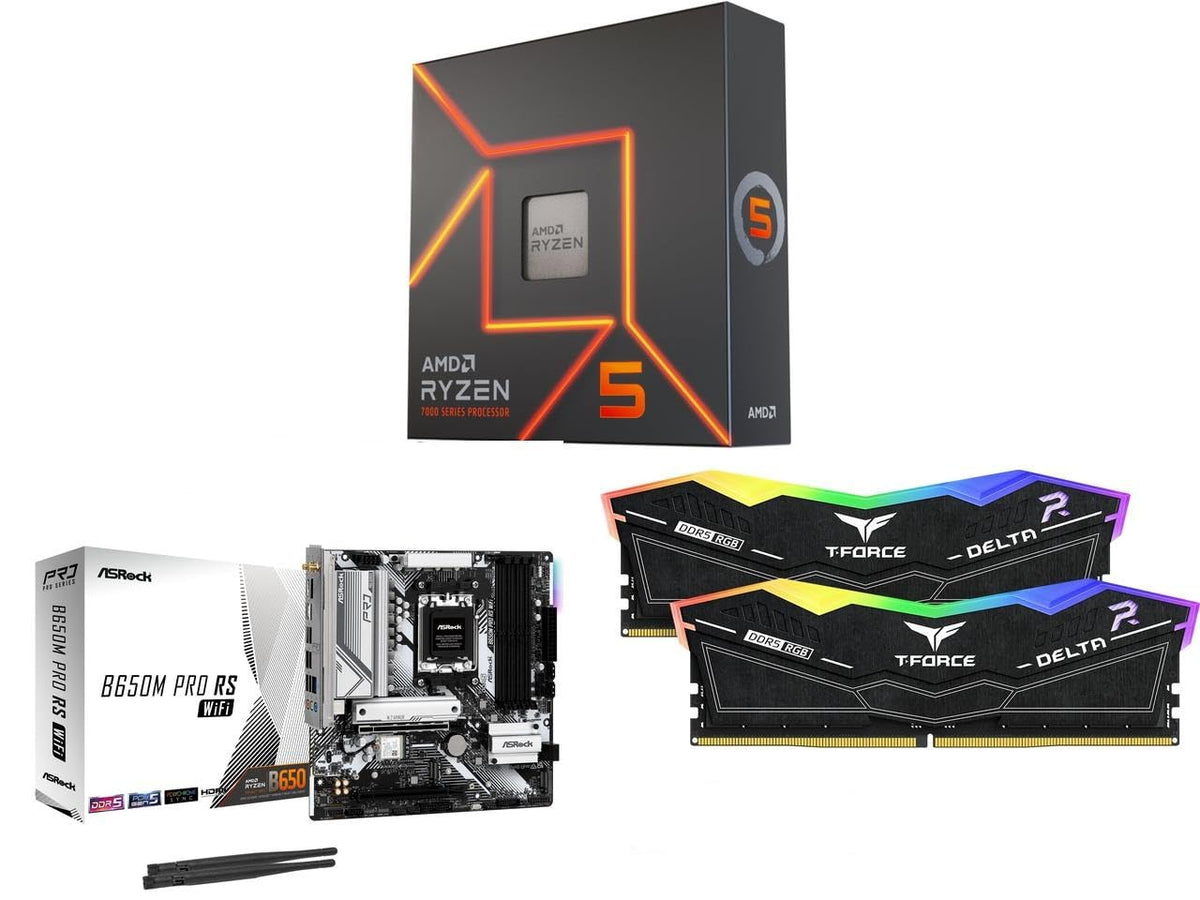 NEWEGG Motherboard CPU Memory Combo - B550-F ATX Motherboard Bundle with Ryzen 5 5500 6-Core 3.6 GHz CPU and 16GB (2 x 8GB) 288-Pin PC RAM DDR4 3200 Desktop Memory