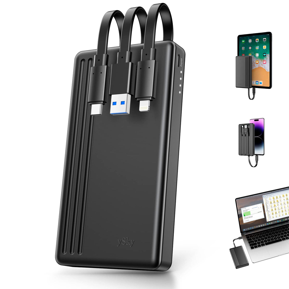 ySky Portable External Hard Drive for iPhone iPad MacBook Computer,1TB Photo Stick USB Storage Device for iPhone17/16/15/14/13/12 & USB C Android Phones& Windows PC【MFi Certified,One-Touch Backup】