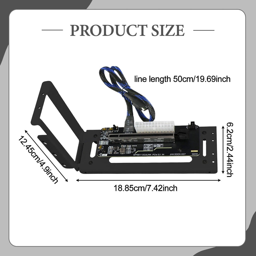External Graphics Card Dock Bracket Easy Installation Parts Versatile with Adapter, Black