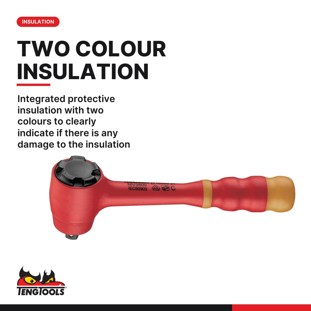 Teng Tools 18 Piece 3/8 Drive Insulated Socket Set Foam2 - TEDV3818
