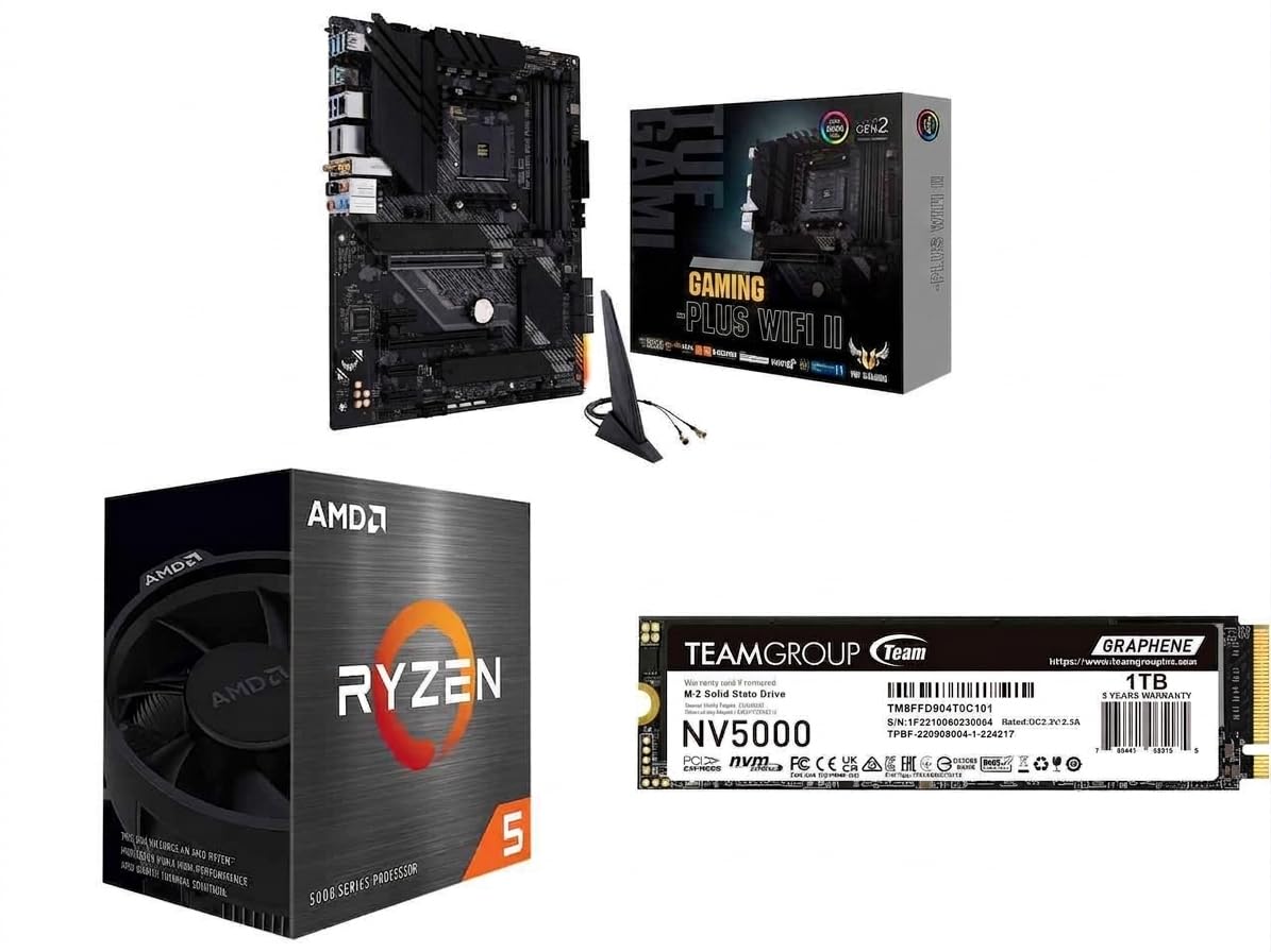 NEWEGG Motherboard CPU Memory Combo - B550-F ATX Motherboard Bundle with Ryzen 5 5500 6-Core 3.6 GHz CPU and 16GB (2 x 8GB) 288-Pin PC RAM DDR4 3200 Desktop Memory