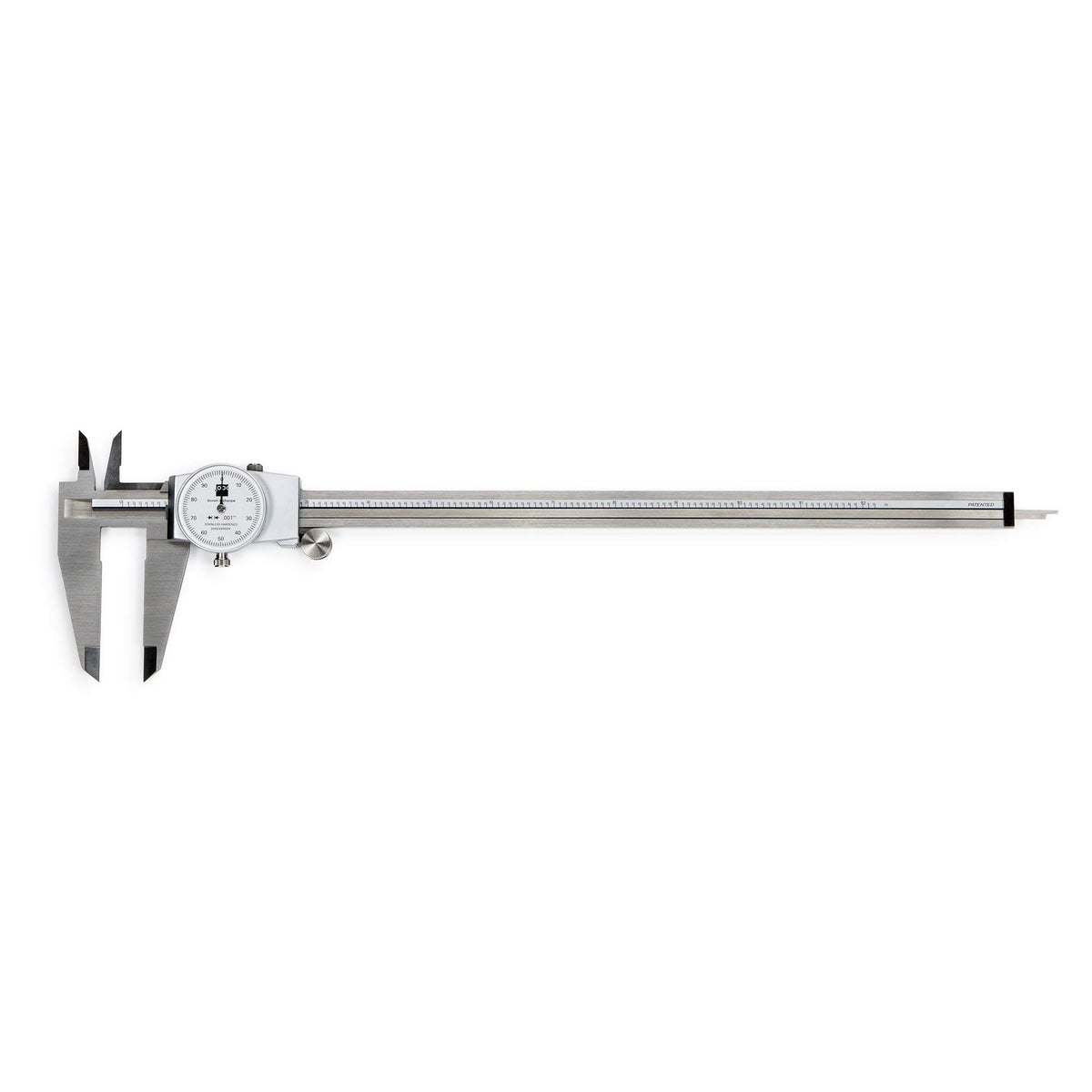 TESA Brown & Sharpe 599-579-8-1 Stainless Steel Dial Caliper, White Face, 0"-8" Range, +/-0.001" Accuracy, 0.001" Resolution, Meets DIN 862 Specifications