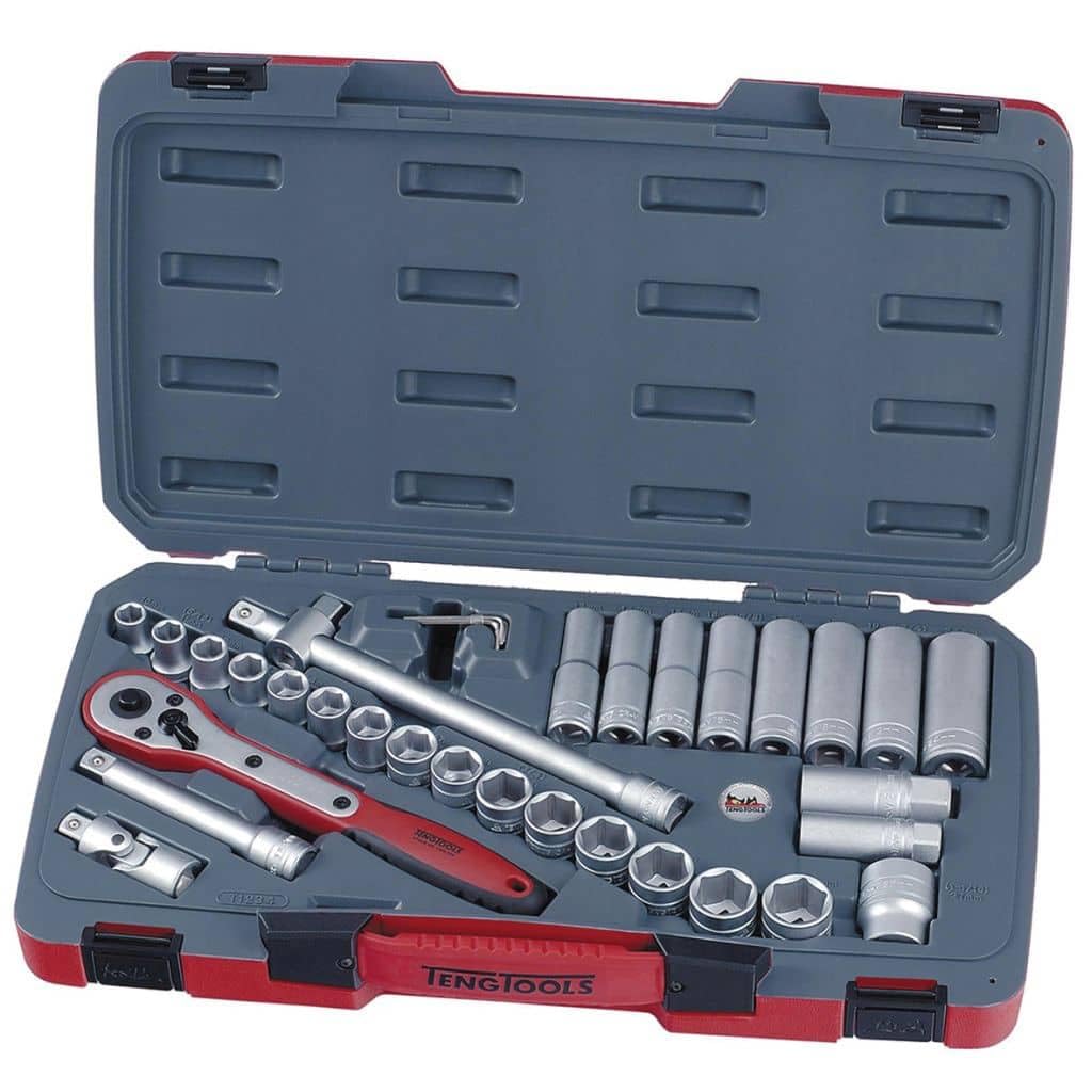 Teng Tools MECCA PRO 1/2 Drive Socket Set 6-Point 34 Piece - T1234